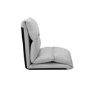 Folding Floor Chair Light Grey Microfibre