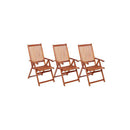 Folding Garden Chairs 3 Pcs Solid Acacia Wood