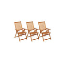 Folding Garden Chairs 3 Pcs With Cushions Solid Acacia Wood