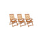 Folding Garden Chairs 3 Pcs With Cushions Solid Acacia Wood