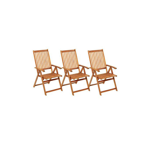 Folding Garden Chairs 3 Pcs With Cushions Solid Acacia Wood