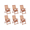 Folding Garden Chairs 6 Pcs Solid Acacia Wood