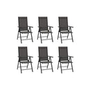 Folding Garden Chairs 6 Pcs Textilene Black