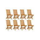 Folding Garden Chairs 8 Pcs Solid Teak Wood
