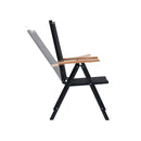 Folding Garden Chairs Aluminum 58 x 65 x 109 Cm Black 2 Pcs