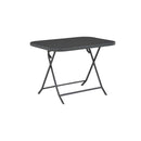 Folding Garden Table Grey 100 X 75 X 72 Cm Glass And Steel