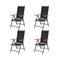 Folding Garden Chairs 4 Pcs Aluminum And Textilene Black