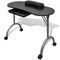 Folding Manicure Nail Table with Castors - Black