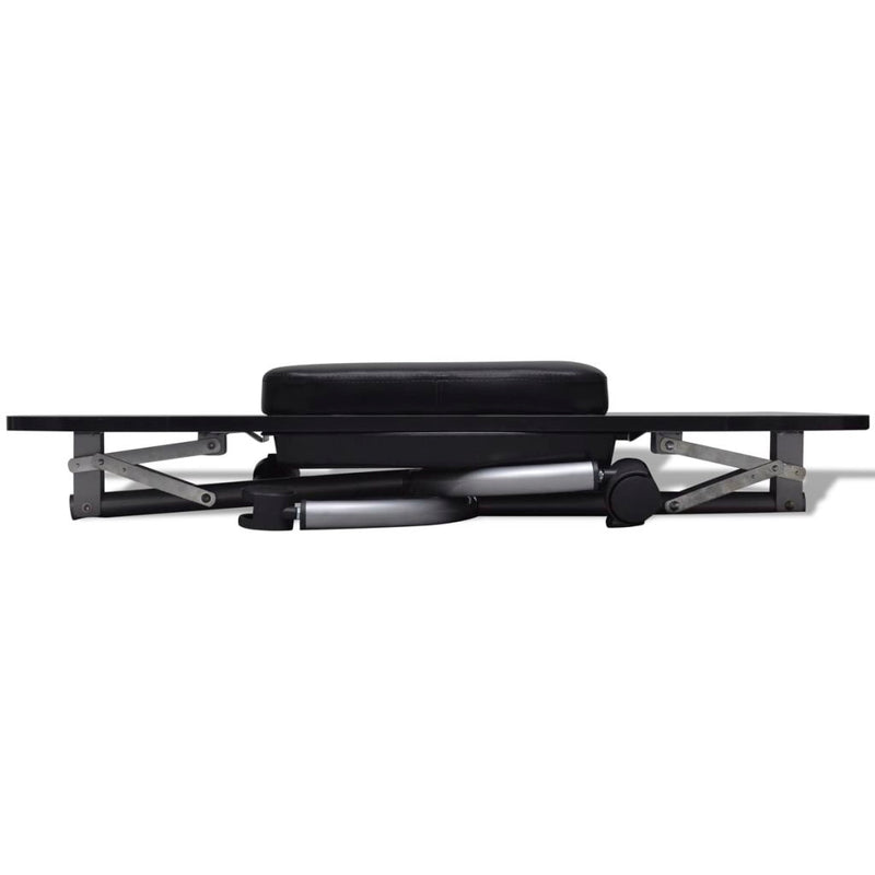 Folding Manicure Nail Table with Castors - Black