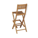 Folding Outdoor Bar Stools 2 Pcs Solid Teak Wood