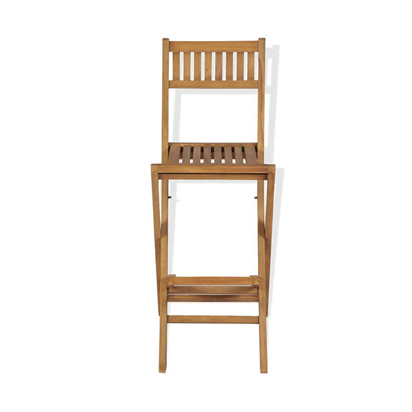 Folding Outdoor Bar Stools 2 Pcs Solid Teak Wood