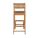 Folding Outdoor Bar Stools 2 Pcs Solid Teak Wood