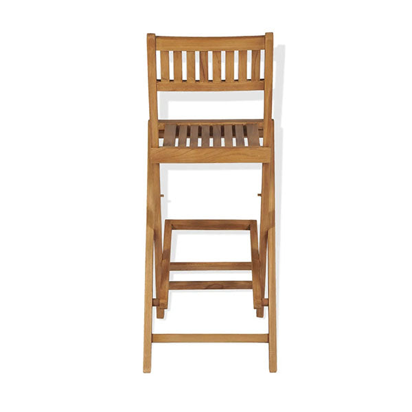 Folding Outdoor Bar Stools 2 Pcs Solid Teak Wood