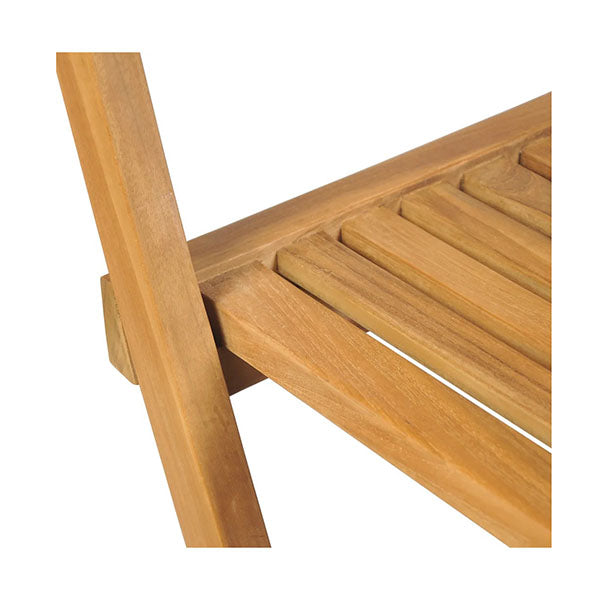 Folding Outdoor Bar Stools 2 Pcs Solid Teak Wood