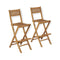 Folding Outdoor Bar Stools 2 Pcs Solid Teak Wood