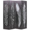 Folding Room Divider 160x170cm Black and White Feathers