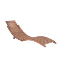 Folding Sun Lounger Solid Teak Wood