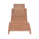 Folding Sun Lounger Solid Teak Wood