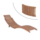 Folding Sun Lounger Solid Teak Wood