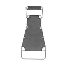 Folding Sun Lounger With Canopy Steel