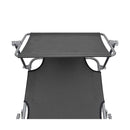 Folding Sun Lounger With Canopy Steel
