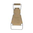 Folding Sun Lounger With Canopy Steel
