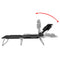 Folding Sun Lounger With Head Cushion and Adjustable Backrest - Black