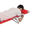 Folding Sun Lounger With Head Cushion and Adjustable Backrest - Red