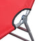 Folding Sun Lounger With Head Cushion and Adjustable Backrest - Red