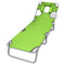Sun Lounger With Head Cushion and Adjustable Backrest - Apple Green