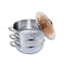 3 Tier 30Cm Food Steamer Vegetable Pot Stackable Pan With Glass Lid