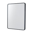 Black Aluminum Framed Rectangle Bathroom Wall Mirror With Brackets