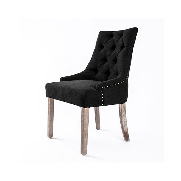 French Provincial Oak Leg Chair Amour Dark Black