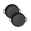 Cast Iron 35Cm Frying Pan Nonstick Coating Steak Sizzle Platter