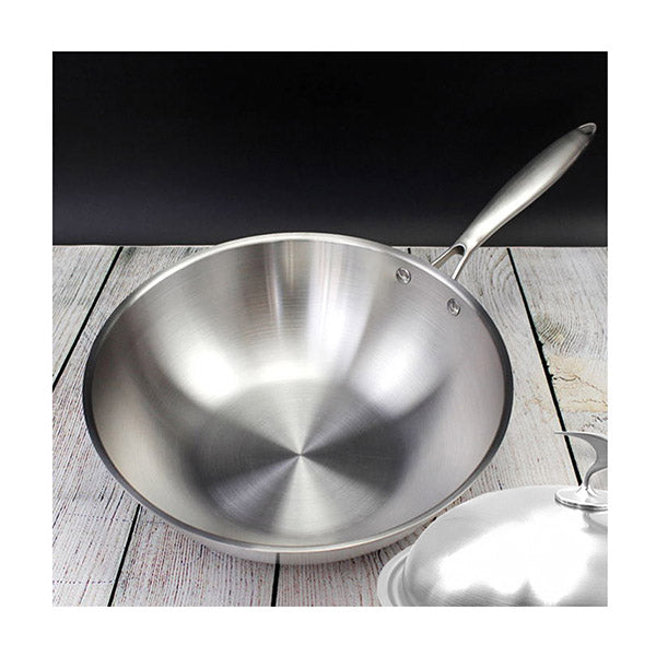 Stainless Steel 32Cm Frying Pan Top Grade Cooking Skillet With Lid