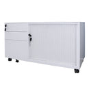 Fully Lockable Mobile Left Caddy White