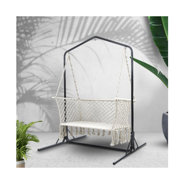 Outdoor Swing Hammock Chair With Stand Frame 2 Seater Bench Furniture