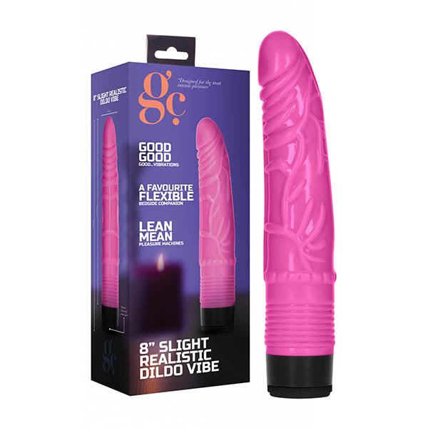 GC. 8'' Slight Realistic Dildo Vibe - Pink 20.3 cm Vibrator