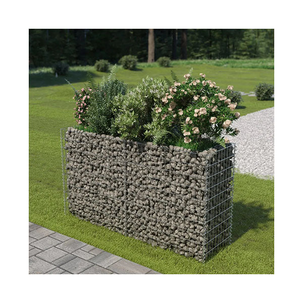 Gabion Planter Galvanised Steel 180 X 50 X 100 Cm