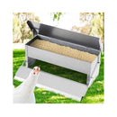 Galvanised Steel Automatic Chicken Feeder Silver
