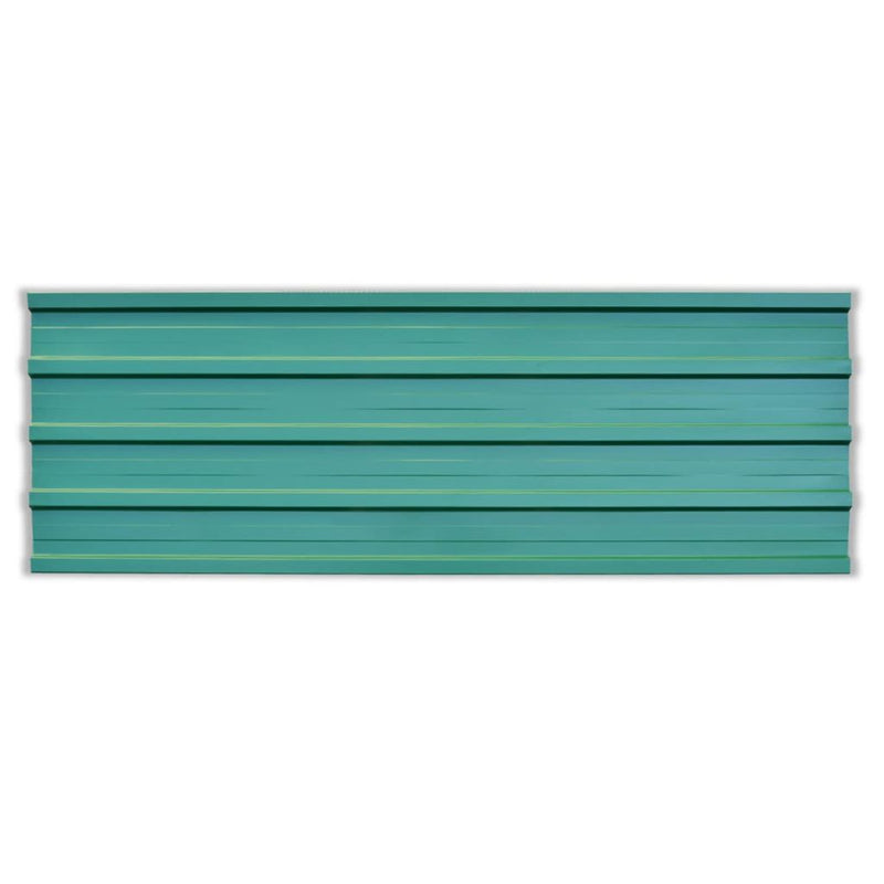 Galvanized Steel Roof Panels (12 Pcs) - Green
