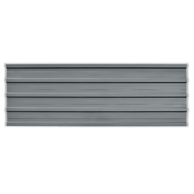 Galvanized Steel Roof Panels (12 Pcs) - Grey