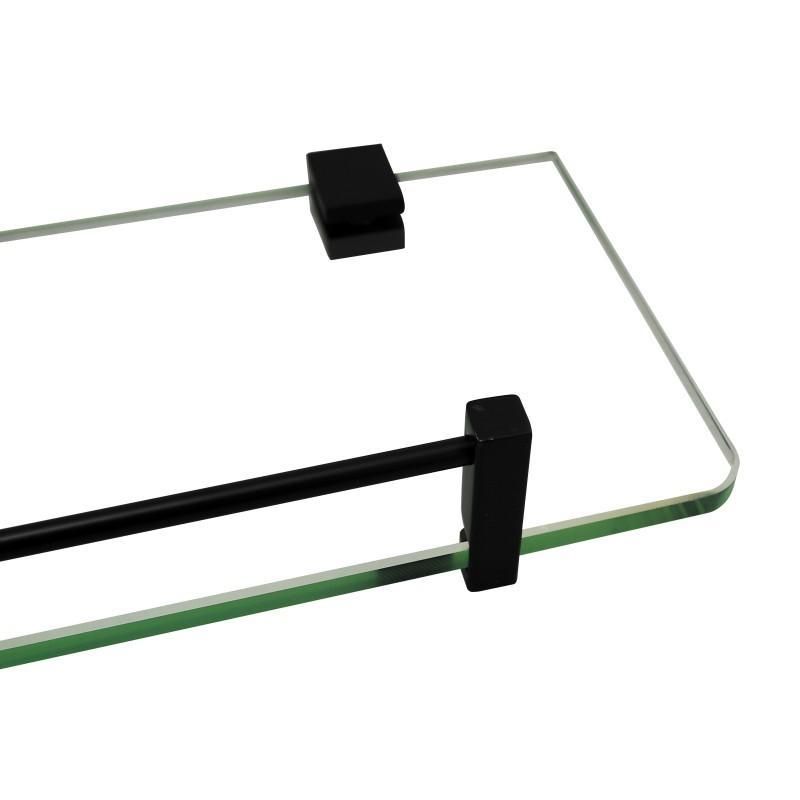 Gama Nero Square Matte Black Glass Shelf 500mm