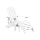 Garden Adirondack Chair With Footstool Hdpe White