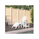 Garden Adirondack Chair With Footstool & Table Hdpe White