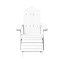 Garden Adirondack Chair With Footstool & Table Hdpe White