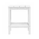 Garden Adirondack Chair With Footstool & Table Hdpe White