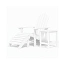 Garden Adirondack Chair With Footstool & Table Hdpe White