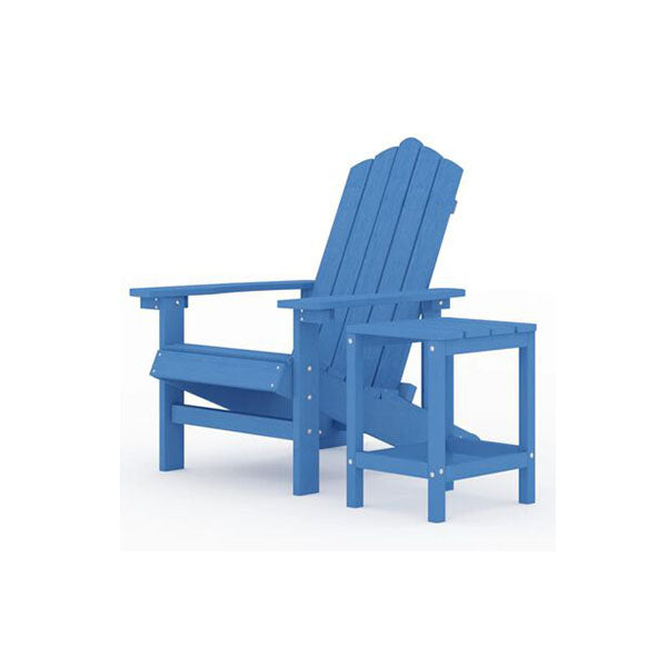 Garden Adirondack Chair With Table Hdpe Aqua Blue