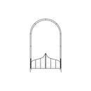 Garden Arch With Gate Black 138 X 40 X 238 Cm Iron
